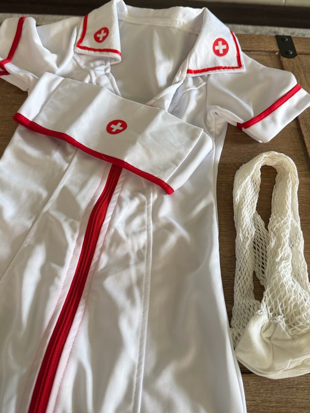 Sexy Nurse Costume w/ Fishnet Stockings
